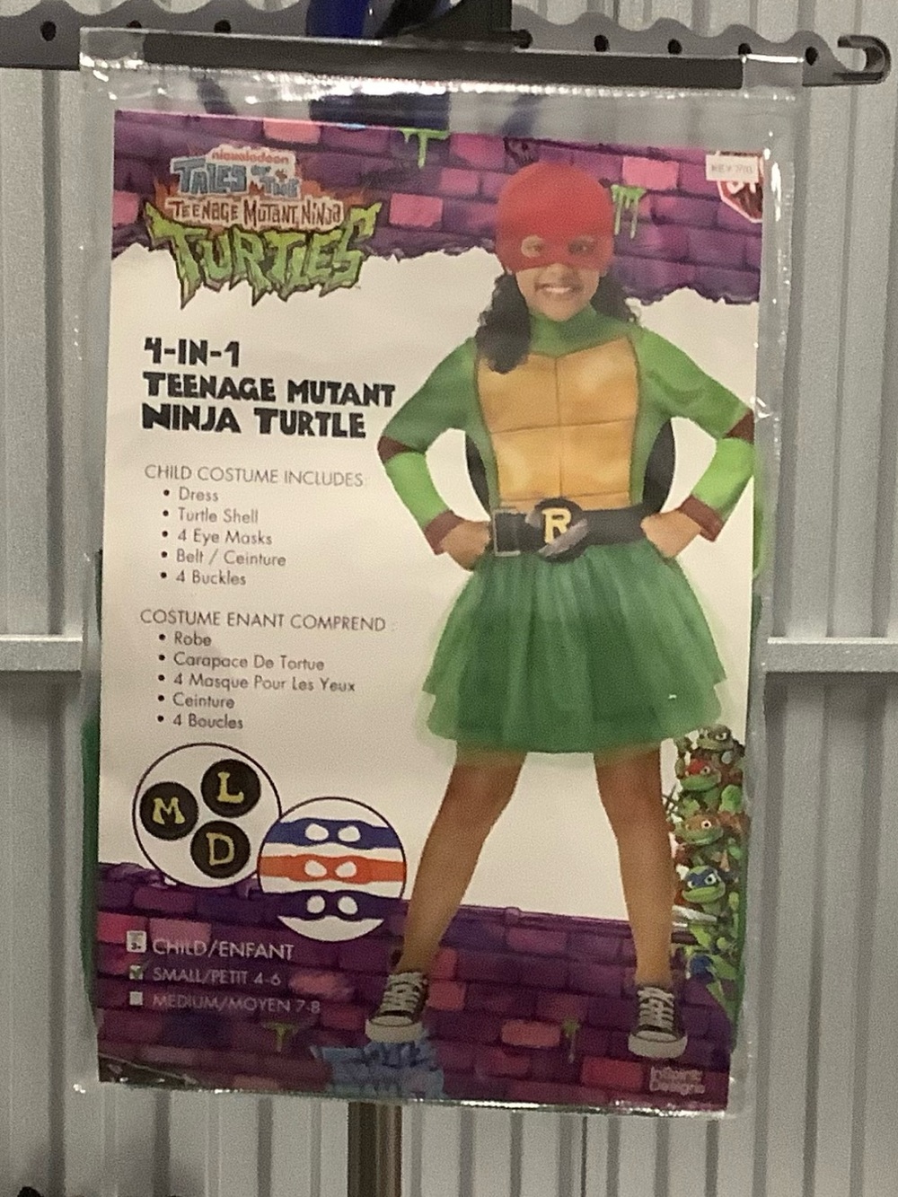 Nickelodeon TMNT girl Halloween Costume - 4-in-1 ..size sm/petit (4-6)